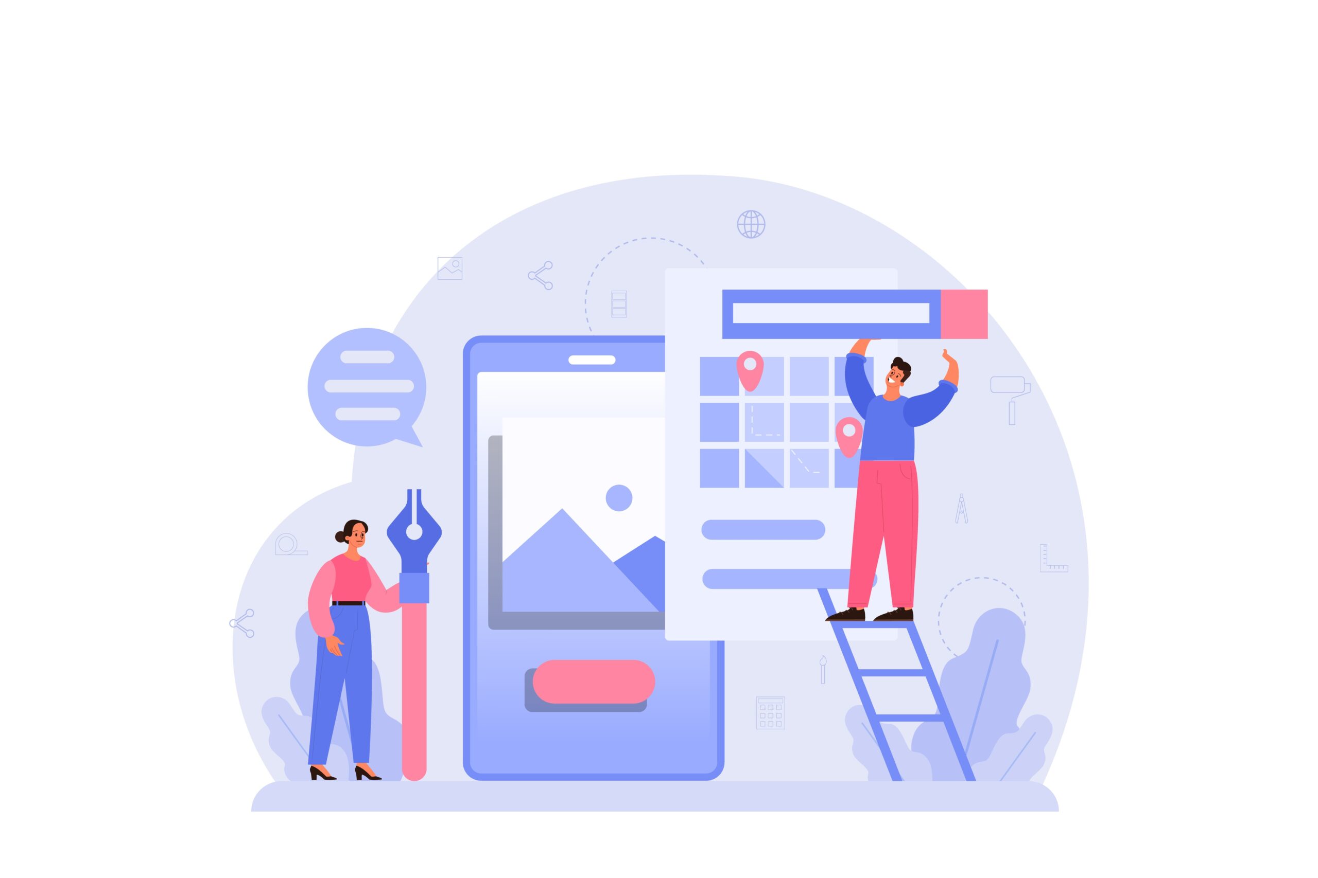 Design concept. Graphic, web, printing design. Digital drawing