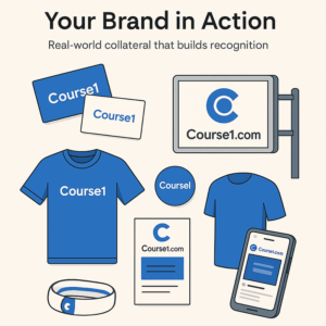 “Call-to-action banner encouraging users to print and use brand collateral for marketing and sales.”